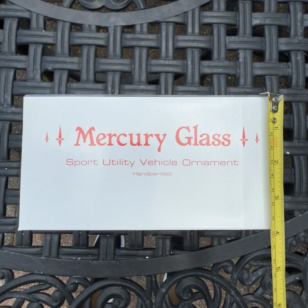 Vtg 90s Dept 56 Mercury Glass Sport Utility Vehicle Ornament Large Shiny Red Car